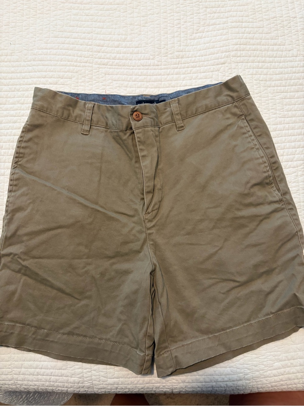 Southern Marsh Olive Flat-Front Chino Shorts